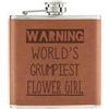 Gift Base Avvertenza World's Grumpiest Flower Girl 170ml Simil Pelle Hip Flask Tan Best