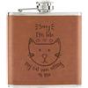 Gift Base Sorry Io Sono Late My Gatto Was Seduto Su Me 170ml pelle Sintetica Hip Flask Tan
