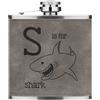 Gift Base Lettera S È Per Shark 170ml pelle Sintetica Hip Flask Grigio Divertente Alfabeto