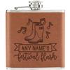 Gift Base Personalizzato Name's Festival Fiaschetta 170ml pelle Sintetica Hip Tan Birthday