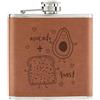 Gift Base Avocado Plus Toast 170ml pelle Sintetica Hip Flask Marroncino - Divertente