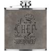 Gift Base I'M A Chef What's il Tuo Superpotere 170ml Simil Pelle Hip Flask Grigio Cook