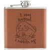 Gift Base Ero Normale 3 Conigli Fa Flacone In Pelle PU Da 6oz Tan - Animale Divertente