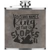 Gift Base Personalizzato King Of The Slopes 6oz Borraccia In Vera Pelle PU Grigio Da Sci