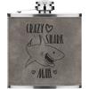 Gift Base Crazy Shark Man 170ml pelle Sintetica Hip Flask Grigio Divertente