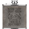 Gift Base Dietro Ogni Great Persona È Un Coniglio 170ml Simil Pelle Hip Flask Grigio Lady