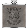 Gift Base Beware Crazy Latte E Biscotti Lady 170ml Simil Pelle Hip Flask Grigio Divertente