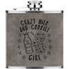 Gift Base Crazy Latte E Biscotti Girl Stars 170ml pelle Sintetica Hip Flask Grigio Bambini