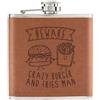 Gift Base Attenzione Uomo Burger E Patatine 6oz In Pelle PU Tan Divertente Cibo Chips