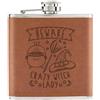 Gift Base Beware Crazy Strega Lady 170ml pelle Sintetica Hip Flask Marroncino Divertente