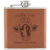 Gift Base Mucca Ocd 170ml pelle Sintetica Hip Flask Marroncino - Funny Scherzo Obsessive
