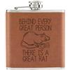 Gift Base Dietro Ogni Great Persona È Un Rat 170ml Simil Pelle Hip Flask Marroncino Funny