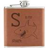 Gift Base Lettera S È Per Shark 170ml pelle Sintetica Hip Flask Marroncino - Funny