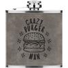 Gift Base Crazy Burger Uomo Stars 170ml pelle Sintetica Hip Flask Grigio Fast Cibo Scherzo