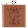 Gift Base Beware Crazy Gatto Bambina 170ml pelle Sintetica Hip Flask Marroncino - Funny