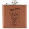 Gift Base Pug Life Cane 6oz PU Pelle Flaconcino Tan - Divertente Cucciolo
