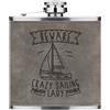 Gift Base Beware Crazy Vela Lady 170ml pelle Sintetica Hip Flask Grigio Funny Sport Barca