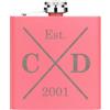 Gift Base Personalizzato Hip Flask Iniziali X Est Data 170ml Opaco Rosa Metallo Compleanno