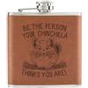 Gift Base Be The Persona Il Cincillà Pensa You Are 170ml Simil Pelle Hip Flask Tan Lady