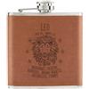 Gift Base Flask In Pelle PU Tan Da 6oz - Oroscopo Segno Zodiacale Compleanno