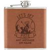 Gift Base Personalizzato Let's Ottenere Piste Pissed Skiing 170ml PU Pelle Hip Flask Tan