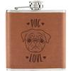 Gift Base Amore Per I Pug 6oz In Pelle PU Tan - Divertenti Cani Cucciolo