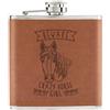 Gift Base Beware Crazy Horse Girl 170ml pelle Sintetica Hip Flask Marroncino Divertente