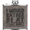 Gift Base Personalizzata I Would Rather Be At Name Festival 6oz Borraccia In Pelle PU Tan
