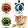 onebarleycorn Pallina Erba Gatta Giochi per Gatti Catnip Ball Girevole Adesiva Naturali Palline Erba Gatta Ruotabile a 360° per Gatti da Leccare (3 Pcs)