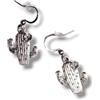 Lunix Orecchini Pendenti Cactus Argento Antico Idea Originale per Regalo Natale,Fatto a Mano, Gioielli Donna Pendenti con Ciondolo Cactus