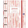 Oxford, Raccoglitore a 4 anelli A4+, con coperchio estraibile, chiusura con gomma, include ricarica griglia 5x5 con 5 bande di colore. Design: Gaman