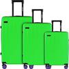 ETERNITIVE - Set di Valigie Rigide | Set di 3 Valigie da Viaggio in ABS | Dimensioni: 55 x 65,5 x 75,5 cm | Set di Valigie con Lucchetto TSA | 4 Ruote a 360° | Valigie Durevole | Verde