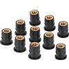 Yctze Well Nut Kit 10PCS Well Nut M6x0.8mm Gomma Captive Ottone per Moto ATV Parabrezza Corpo