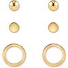 GD GOOD.designs Set di orecchini da donna - tre orecchini a perno per la pelle in argento, oro o oro rosa I Gioielli per orecchie con placcatura in oro 18 carati (Oro)