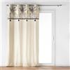Douceur d'Intérieur Papaya Tenda con Occhielli, 140 x 240 cm, Cotone e Poliestere con Bordo Metallizzato