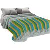 PELLECCHIA COLORI Copriletto Primaverile Estivo in Piquet, Made in Italy | Coperta Letto Cotone Jacquard Matitoni Verde, Matrimoniale (260 x 280)