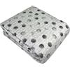 Tata Home Trapuntino Mezza Stagione Leggero Matrimoniale 250x250 cm Copriletto Trapuntato Primaverile Estivo Quilt Autunnale Moderno Elegante Dis. 75 Pois Grigio