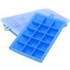 INTIRILIFE 2X Stampi per cubetti di Ghiaccio in Blu - Set di 2 stampi in Silicone per cubetti di Ghiaccio a 15 Scomparti con Coperchio - Vaschetta Flessibile per cubetti di Ghiaccio Bloccabile