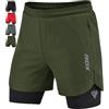 RDX Pantaloncini Running Uomo, Sportivi Running Bermuda, Elastici Leggeri Ad Asciugatura Rapida con 2 con Cerniera e 2 Tasche per Telefono per Allenamento Fitness, Jogging, Nuoto, Ciclismo, Yoga