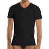 GARDA - 3pz T-Shirt Uomo Mezza Manica Scollo a V in Cotone Elastico Bielastico Art. 3475 (Nero, 3/S)