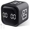 Cuteefun Cube Timer, Timer Pomodoro a Rotazione, 5/10/30/60 Minuti e Conto Alla Rovescia Personalizzato, Display Digitale, Modalità Mute e Vibrazione, Volume Regolabile, per Cucina, Studio, Nero