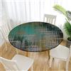 Morbuy Tovaglia Antimacchia Rotondo 70 cm, con Bordo Elastico, Copritavolo Rotonda Impermeabile Effetto Tovaglia da Esterno Poliestere per Protezione Tavolo, Sala da Pranzo