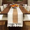 Ysimple Runner Tavola Moderno in Lino di Cotone,Runner da Tavolo Moderno con Nappe,per Bohémien Decorazione Table Runner,per la Decorazione da Cucina, Sala da Pranzo,Soggiorno(30 x 180 cm/12*72inch)