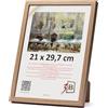 3-B MEGA - Cornice Portafoto in Legno, Marrone (Rovere con Venature), 21 x 29,7 cm (A4), per Documenti con Vetro Acrilico