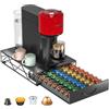 HFHOME Nespresso Vertuoline, porta cialde in metallo per 50 capsule e 50 cialde Dolce Gusto, organizer per cassetto