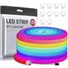 BTF-LIGHTING Striscia LED 5V Neon 360° Luce Rotonda RGB WS2811 IC 5M 50LEDs/m IP67 | Striscia LED Flessibile con IC Indirizzabile per Casa, Retroilluminazione TV, Gaming e Feste (Solo Striscia)
