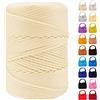 LEREATI Cordino per Borse Uncinetto, Corda Macrame 3mm x 170m Corda in Poliestere Filo Macrame, Macramè Filo Cordoncino per Borse a Uncinetto, Fai Da Te, Regalo per Maglieria (Bianco Latte)