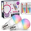 Unisun Lampadina LED E14 6W (Equivalente 40W) - Cambiare colore RGB e Dimmerabile con 12 Colore - Illuminazione d'atmosfera con Telecomando per Casa, Bar, Feste e KTV (Set di 2)