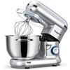 Vospeed Impastatrice Planetaria 6.2L Robot da Cucina 1500W Multifunzione Impastatrice Professionale con Frusta, Gancio per Impastare, Frusta per Dolci, Ciotola di Acciaio Inossidabile (Argento)