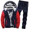 Zolimx-Giacca Uomo Tuta Termica Uomo Inverno Intera Running Completa Tuta Jogging Uomo Ginnastica Taglie Forti Felpata con Cappuccio E Pantaloni Sportive Set 2 PCS Cappotto Uomo Invernale Manica Lunga da Fitness